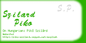 szilard piko business card